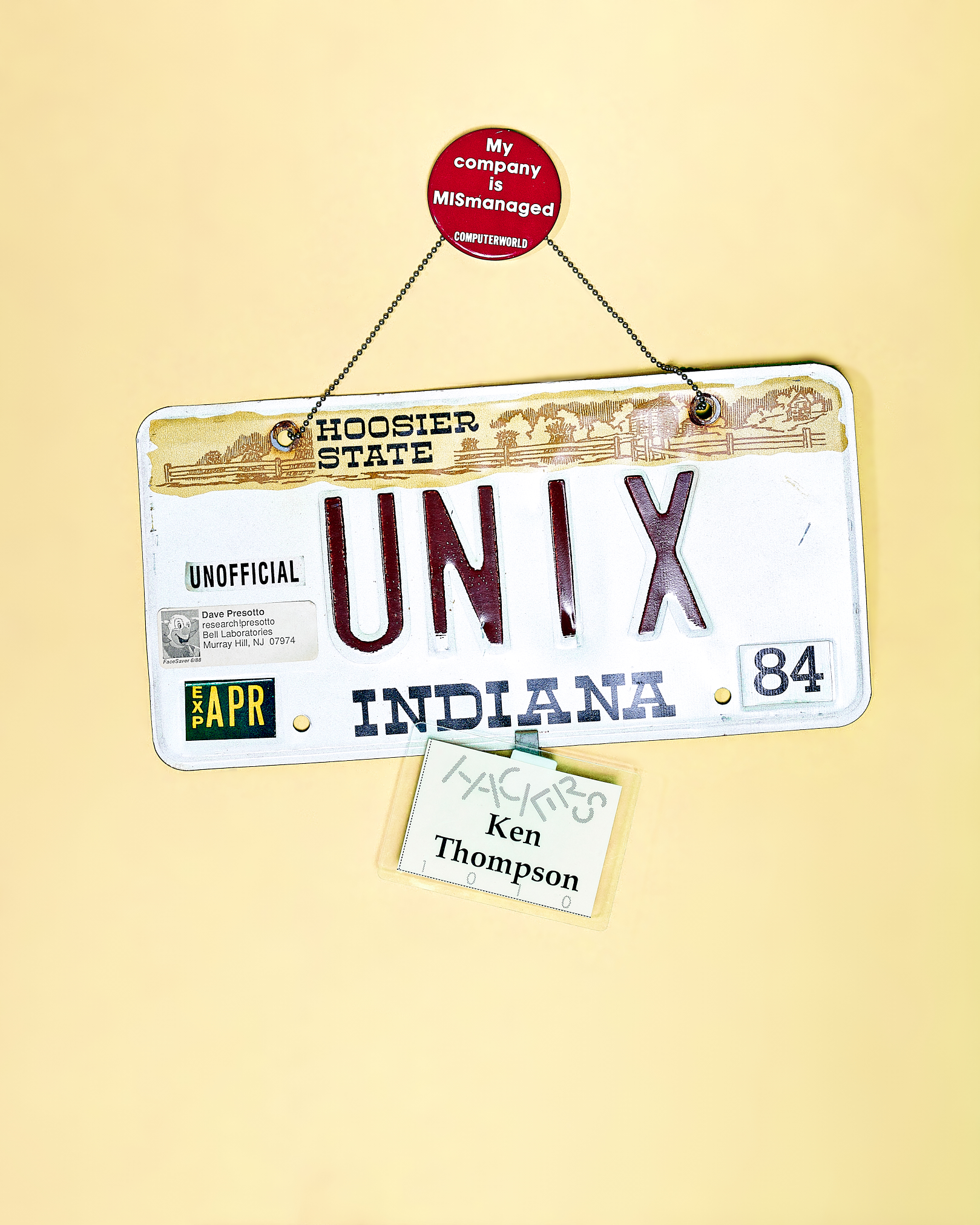 UNIX License Plate by Peter Adams.