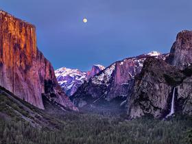 Moon Rise Over Yosemite Valley by Copyright Peter Adams.