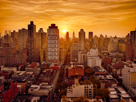 New York Sunset by Peter Adams.