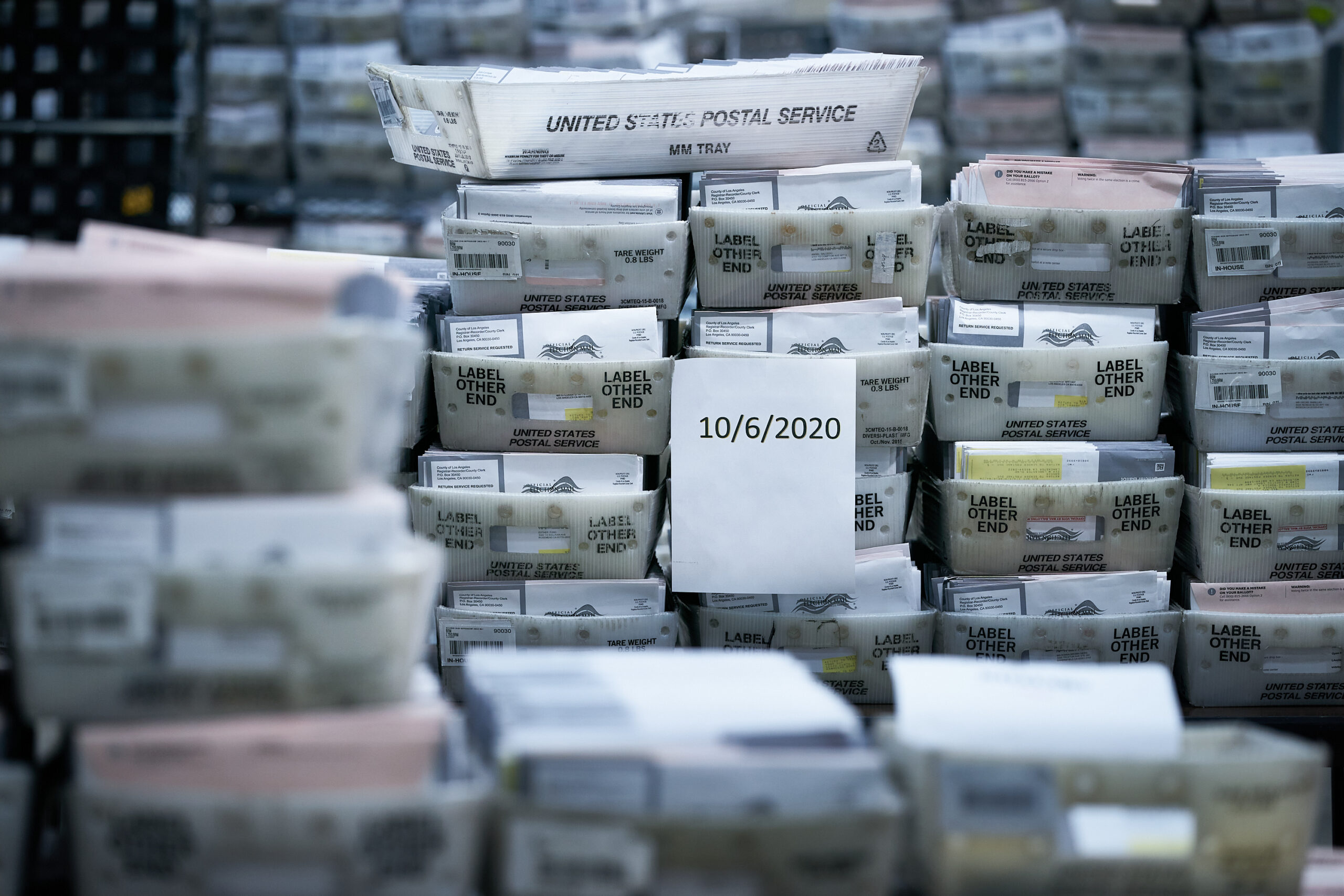 Vote By Mail Ballot Processing. 2020 Presidential Election, absentee ballots, ballots, coronavirus pandemic, election, election security, mail ballots, politics, vote by mail, voting.